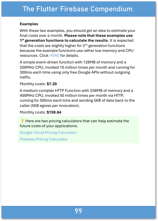 Firebase Cloud Functions - Cost Calculation